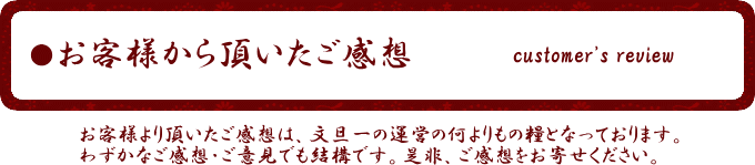 お客様から頂いた感想